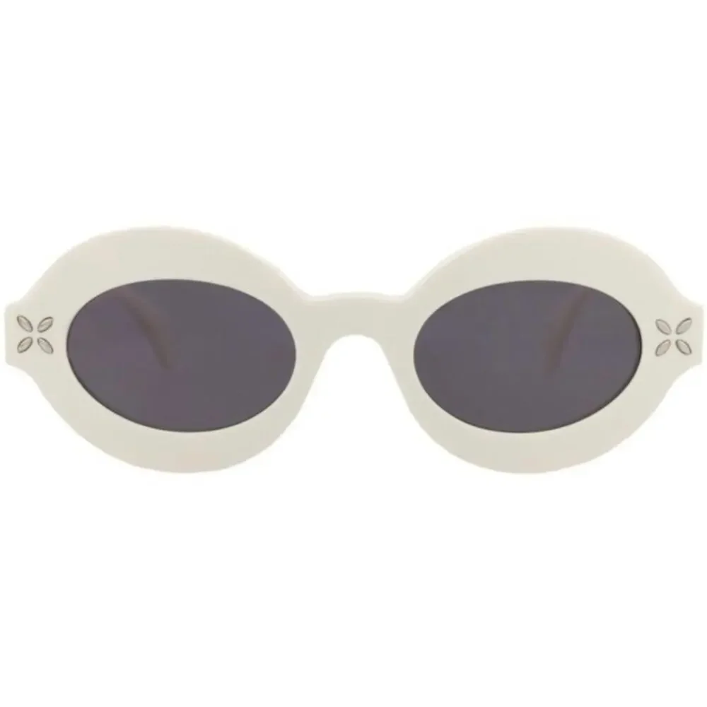 New! Alaïa White Oval Sunglasses AA0059S 002, Authentic